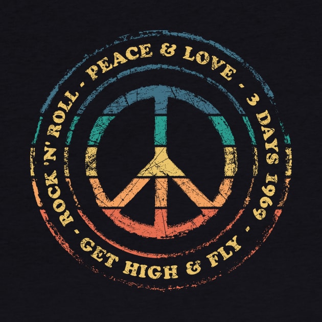 Peace Love & Rock n Roll 60s 70s Vintage by DeadlRay